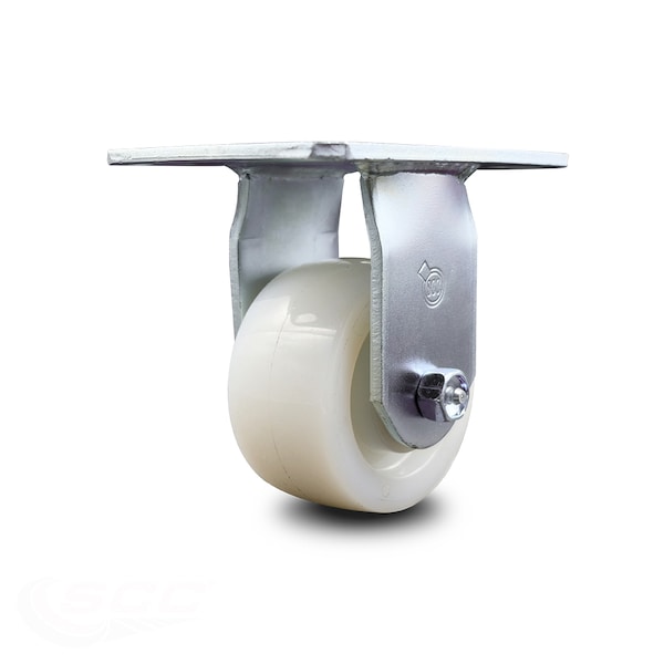 4 Inch Heavy Duty Top Plate Nylon Rigid Caster with Ball Bearing